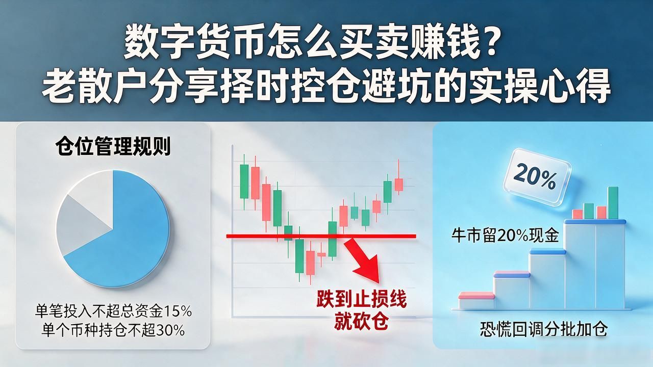 数字货币怎么买卖赚钱？老散户分享择时控仓避坑的实操心得