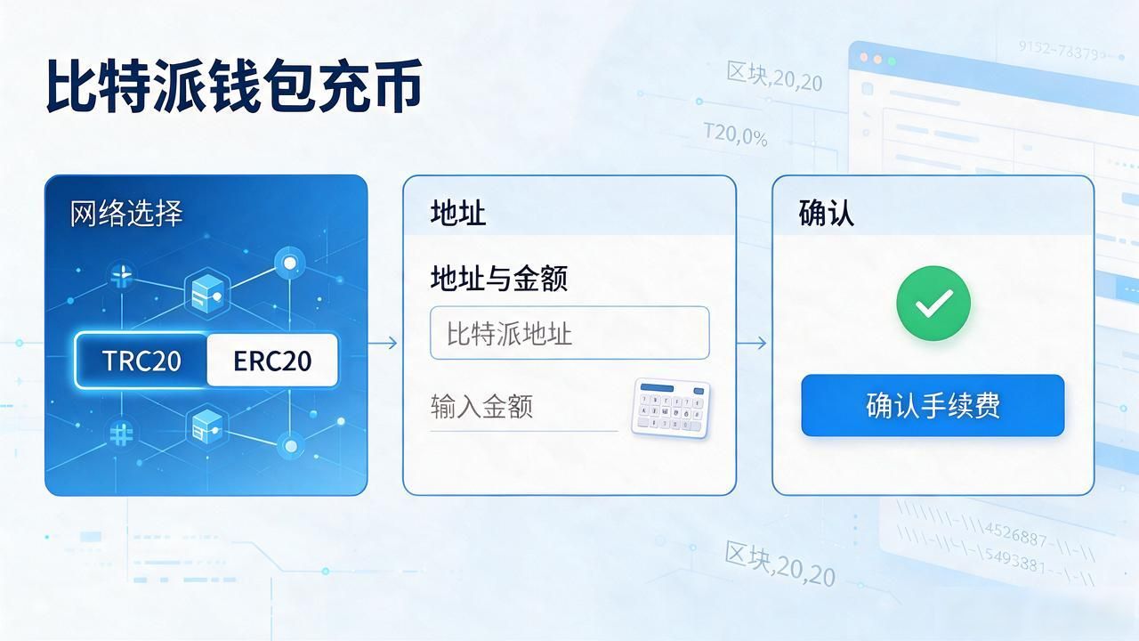比特派怎么给钱包充币？选链、填地址、看到账，新手一遍就懂