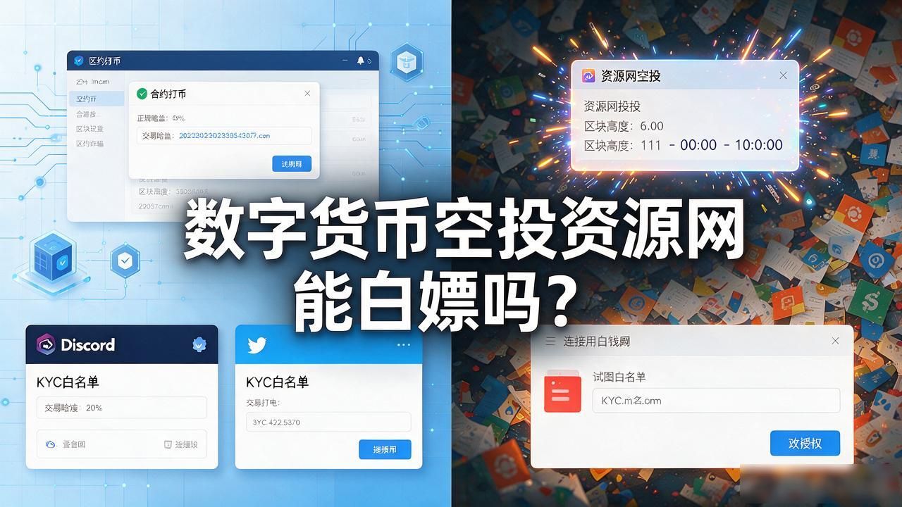 数字货币空投资源网能白嫖吗？我花了八个月才看清门道